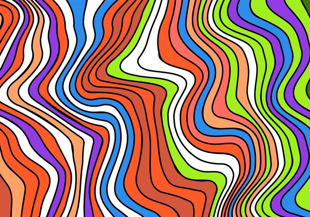 Vector de fondo psicodélico abstracto y groovy