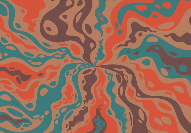 Vector de fondo psicodélico abstracto y groovy