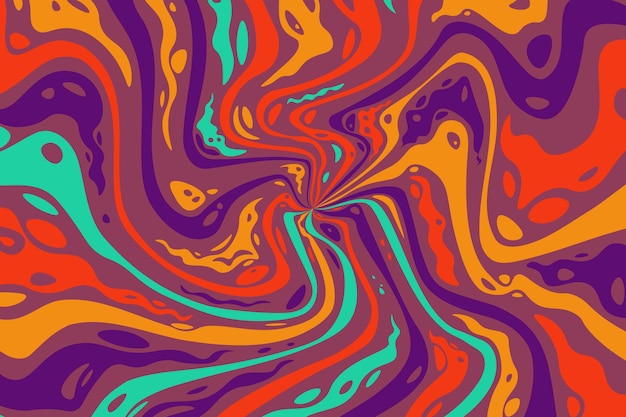 Vector de fondo psicodélico abstracto y groovy
