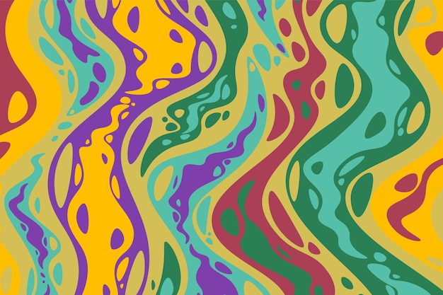 Vector de fondo psicodélico abstracto y groovy