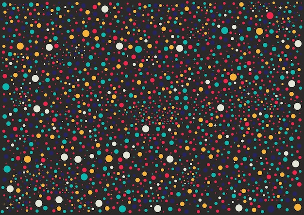 Vector de fondo punteado colorido abstracto Telón de fondo negro Cielo nocturno con estrellas Espacio para texto