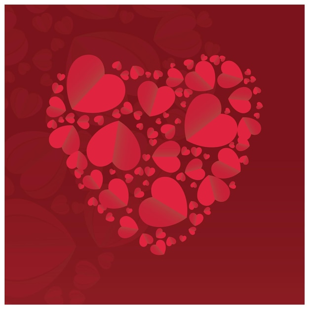 Vector fondo realista del día de San Valentín, fondo del corazón