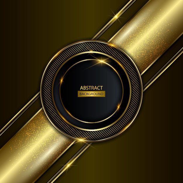 Vector de fondo resumen de la forma circular de lujo dorado elegante