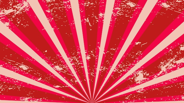 Vector de fondo rojo vintage sunburst