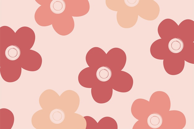 vector de fondo rosa con estampado floral seamess