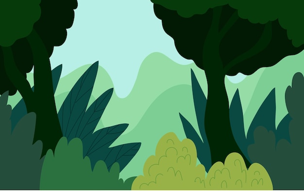 Vector Fondo de selva plana orgánica