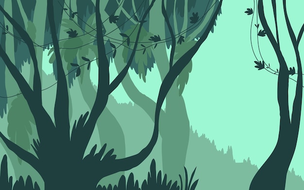 Vector vector fondo de selva plana orgánica