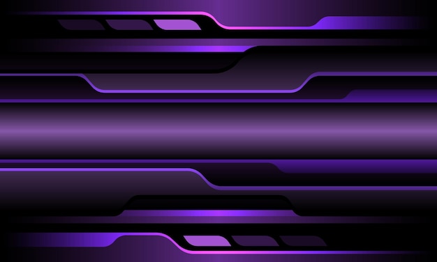Vector de fondo de tecnología futura moderna de diseño geométrico cibernético de banner metálico púrpura abstracto