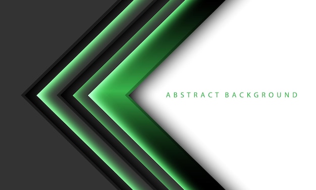 Vector de fondo de tecnología futurista metálica gris oscuro de dirección de sombra de flecha verde abstracta