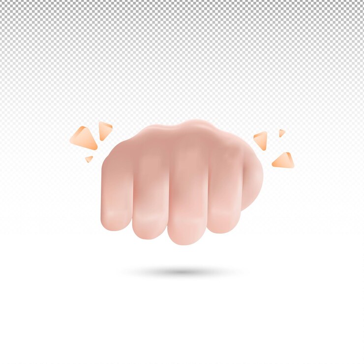 Vector vector de fondo transparente de estilo de dibujos animados de punch 3d