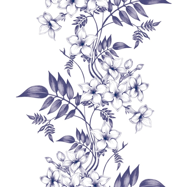 Vector fondo transparente flores jazmín textiles papel papel tapiz patrón floral vintage