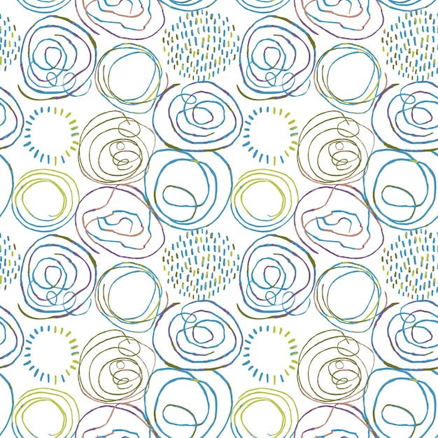 Vector fondo transparente moderno con coloridos garabatos de elementos redondos abstractos dibujados a mano