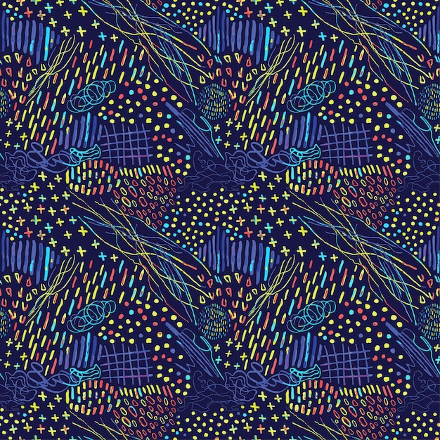 Vector fondo transparente moderno con garabatos de líneas abstractas de colores dibujados a mano