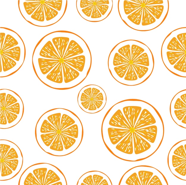 Vector fondo transparente con rodajas de naranja en blanco