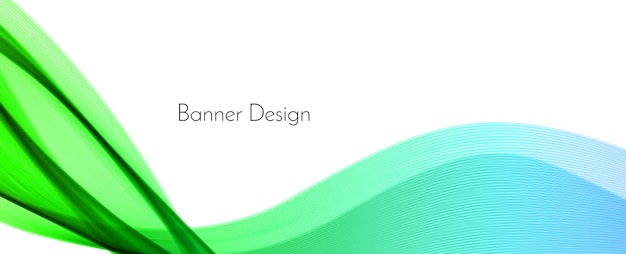 Vector de fondo de vector de banner de onda verde moderno abstracto