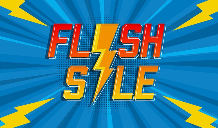 Vector vector de fondo de venta flash con estilo de arte pop cómico