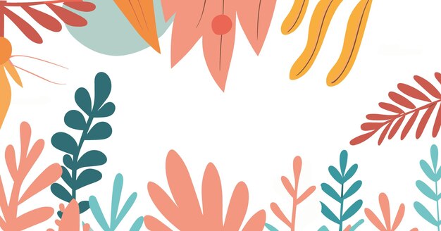 Vector de fondos abstractos de otoño con espacio de copia para texto en estilo lineal plano