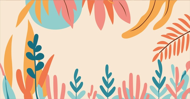 Vector de fondos abstractos de otoño con espacio de copia para texto en estilo lineal plano