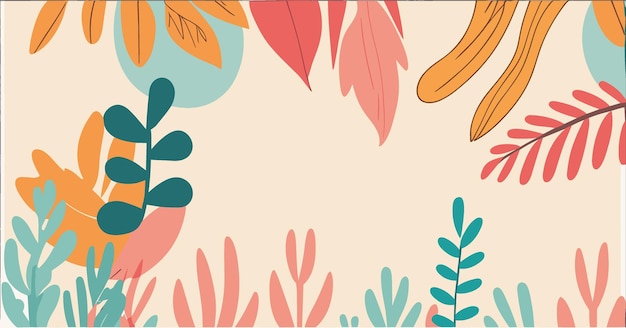 Vector de fondos abstractos de otoño con espacio de copia para texto en estilo lineal plano