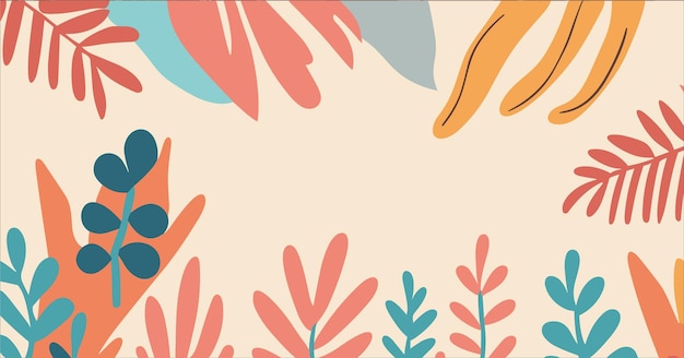 Vector de fondos abstractos de otoño con espacio de copia para texto en estilo lineal plano