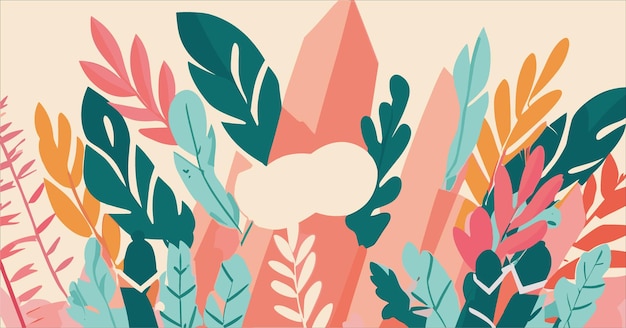 Vector de fondos abstractos de otoño con espacio de copia para texto en estilo lineal plano