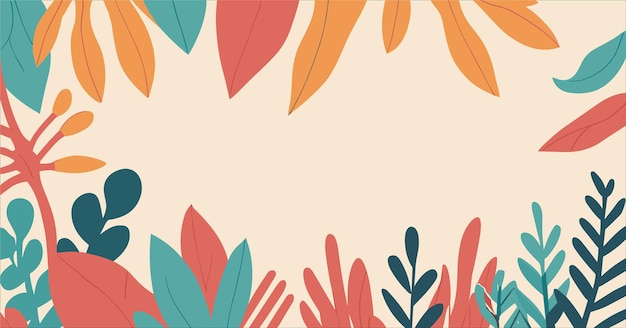 Vector de fondos abstractos de otoño con espacio de copia para texto en estilo lineal plano