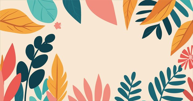 Vector de fondos abstractos de otoño con espacio de copia para texto en estilo lineal plano