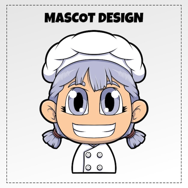Vector Food Chef Logo Mascota Ilustración Diseño vectorial