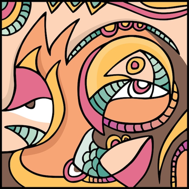 Vector de forma abstracta Abstracto de dibujo artístico Vector de ilustración artística