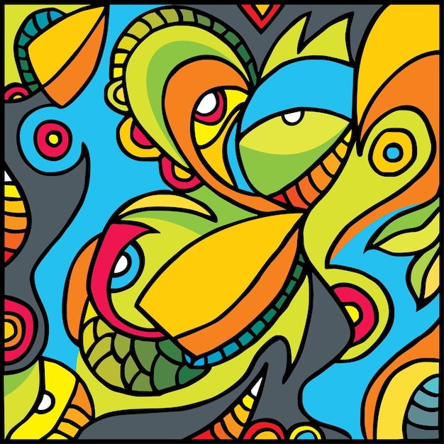 Vector de forma abstracta Abstracto de dibujo artístico Vector de ilustración artística