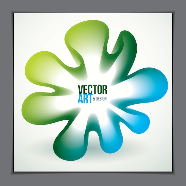 Vector de forma abstracta moderna, gradiente de forma de flor 3d. Forma de flor 3d, arte abstracto vectorial. Perfecto para tarjeta de regalo, portada, afiche o folleto. Objeto dimensional de onda de color brillante.