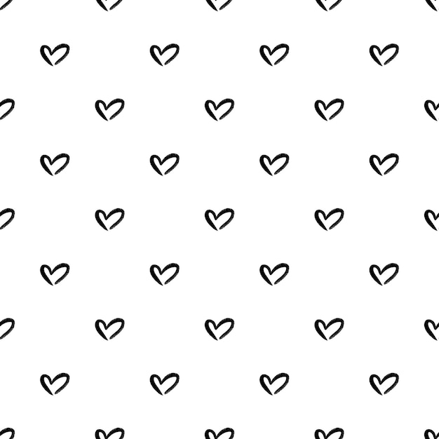 Vector de forma de corazón patrón sin costura garabatos ilustración de fondo abstracta
