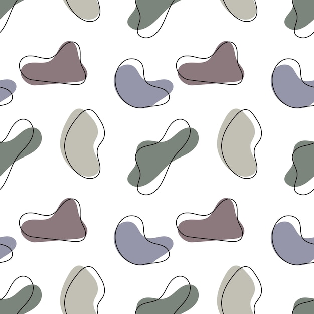Vector de forma dibujada a mano abstracto diseño de patrón repetido