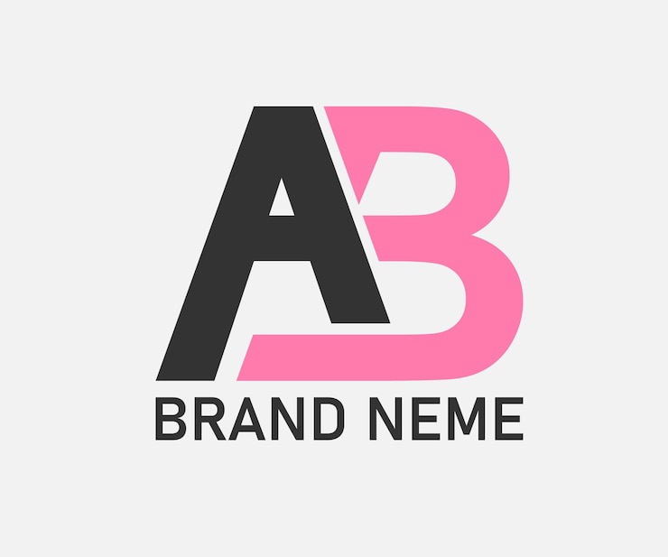 Vector vector de forma del logotipo de la letra del símbolo de diseño ab