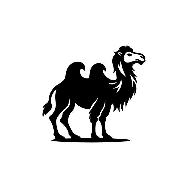 vector de forma negra de silueta de camello