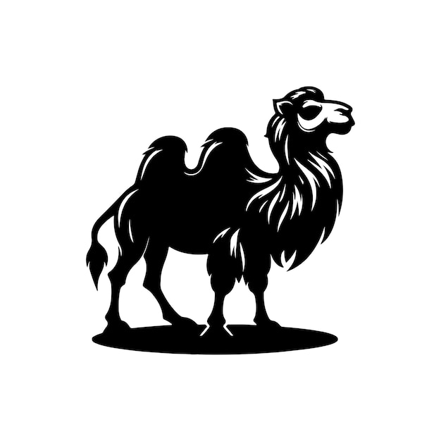 vector de forma negra de silueta de camello