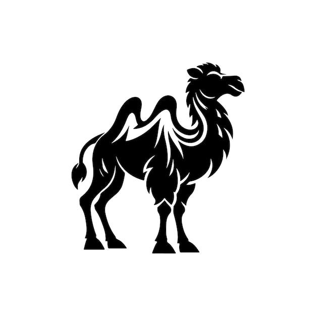 vector de forma negra de silueta de camello