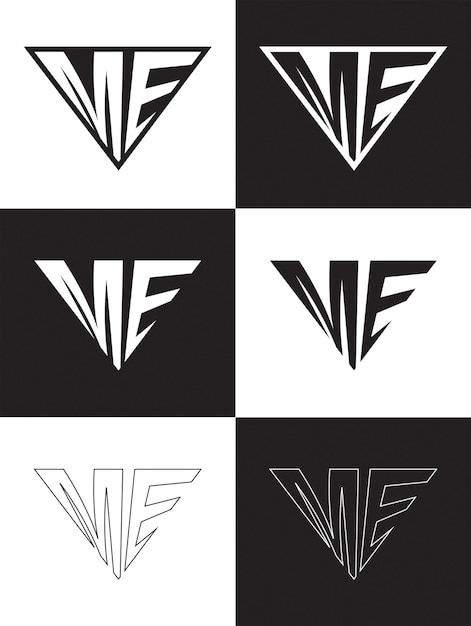 Vector vector de forma triangular de las letras del logotipo me