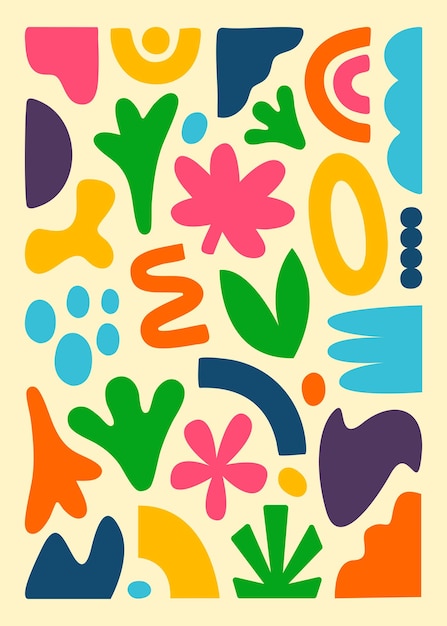 Vector de formas abstractas orgánicas coloridas