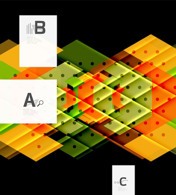 Vector formas geométricas abstractas fondo con texto de infografías de opción