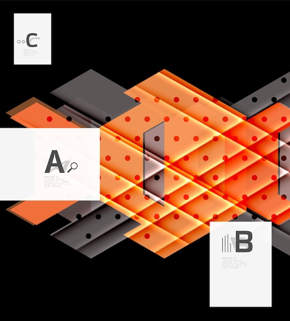 Vector formas geométricas abstractas fondo con texto de infografías de opción