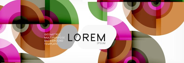Vector de formas redondas fondo abstracto Vector de composición de formas circulares de moda