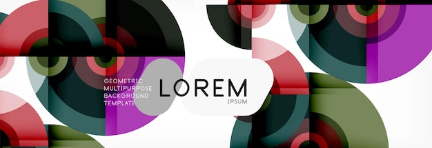 Vector de formas redondas fondo abstracto Vector de composición de formas circulares de moda
