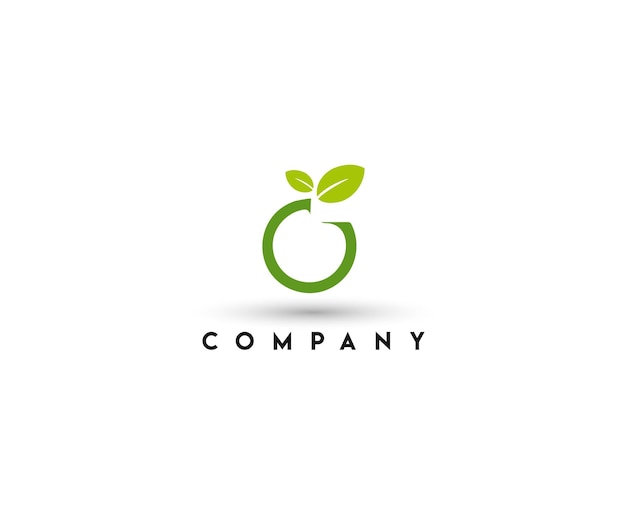 Vector de fruta de logotipo de manzana verde