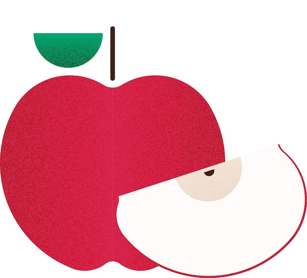 Vector fruta manzana roja dibujos animados ilustración vectorial objeto aislado