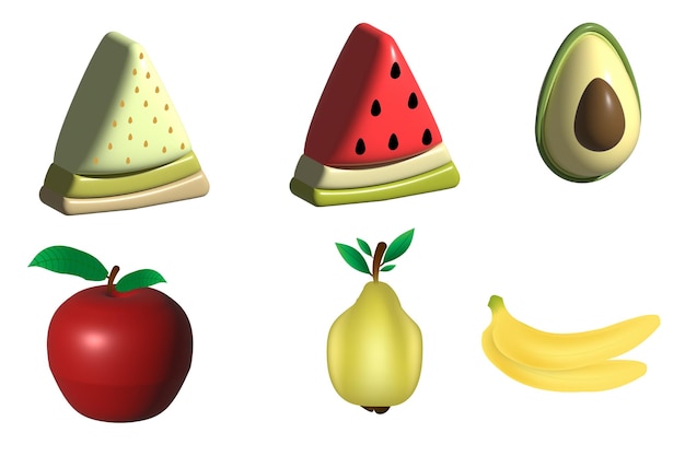 Vector vector de frutas 3d