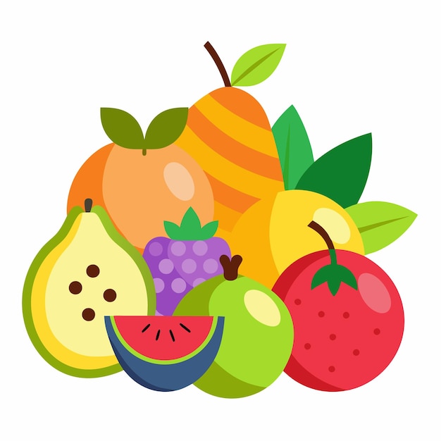 Vector de frutas de colores