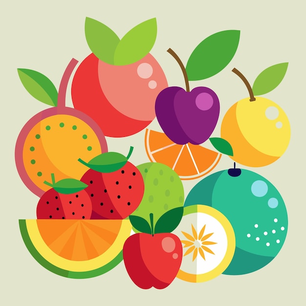 Vector de frutas de colores