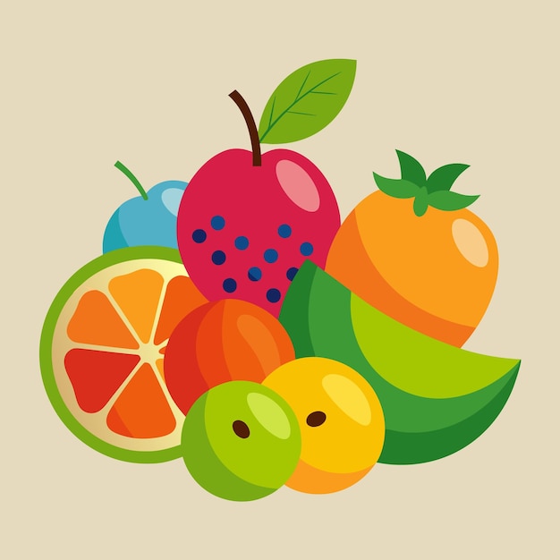 Vector de frutas de colores