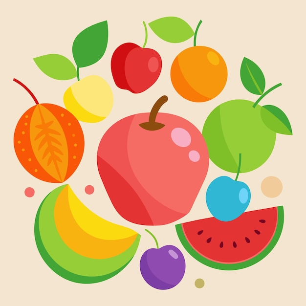 Vector de frutas de colores